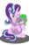 Size: 800x1214 | Tagged: safe, artist:emositecc, spike, starlight glimmer, dragon, pony, unicorn, g4, cute, eyelashes, fangs, female, glimmerbetes, green eyes, grin, hair flip, horn, hug, male, mare, one eye closed, one eye open, ship:sparlight, shipping, simple background, smiling, spikabetes, spikelove, straight, transparent background