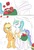 Size: 1396x2047 | Tagged: safe, artist:gamijack, applejack, princess celestia, g4, alternate hairstyle, apple, apple tree, applebucking, basket, bipedal, bushel basket, comic, food, grin, happy, smiling, smug, tree