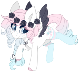 Size: 2200x1995 | Tagged: safe, artist:dustyonyx, oc, oc only, oc:allia, pony, clothes, flower, socks, solo