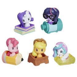 Size: 900x900 | Tagged: safe, applejack, pinkie pie, princess celestia, rarity, sci-twi, twilight sparkle, equestria girls, g4, official, chibi, cutie mark crew, female, figure, irl, merchandise, photo, toy