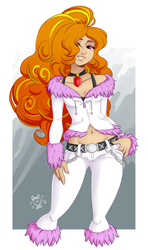 Size: 1600x2700 | Tagged: safe, artist:ponut_joe, edit, editor:stasyan1902, adagio dazzle, human, equestria girls, g4, belly button, breasts, clothes, delicious flat chest, female, flatdagio dazzle, gem, hair over one eye, humanized, looking at you, outie belly button, siren gem, small breasts, smiling, solo