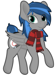 Size: 2855x3860 | Tagged: safe, artist:notmywing, oc, oc only, oc:bibbo, pegasus, pony, clothes, high res, scarf, simple background, solo, tiny tail, transparent background