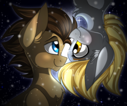 Size: 2100x1750 | Tagged: safe, artist:derpsonhooves, derpy hooves, doctor whooves, time turner, earth pony, pegasus, pony, g4, female, male, ship:doctorderpy, shipping, smiling, straight, upside down