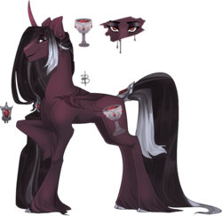 Size: 889x868 | Tagged: safe, artist:kingbalberith, oc, oc only, pony, unicorn, curved horn, goblet, horn, raised hoof, simple background, smiling, solo, transparent background, unshorn fetlocks