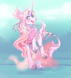 Size: 847x928 | Tagged: safe, artist:kingbalberith, pony, unicorn, leonine tail, smiling, solo, unshorn fetlocks