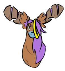 Size: 769x841 | Tagged: safe, artist:tartsarts, oc, oc only, oc:tartaurus, oc:tay, moose, pony, antlers, fusion, meme, simple background, solo, transparent background