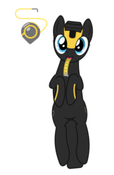Size: 3644x5548 | Tagged: safe, artist:camo-pony, derpibooru exclusive, oc, oc only, oc:tape measure, object pony, original species, pony, badumsquish approved, i can't believe it's not badumsquish, measuring tape, ponified, simple background, smiling, solo, tongue out, vector, white background