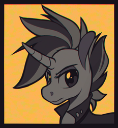 Size: 900x971 | Tagged: safe, artist:enma-darei, rarity, pony, unicorn, g4, alternate hairstyle, chromatic aberration, female, monochrome, punk, raripunk, simple background, solo