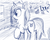 Size: 1980x1600 | Tagged: safe, lyra heartstrings, pony, unicorn, g4, monochrome, raised hoof, solo focus