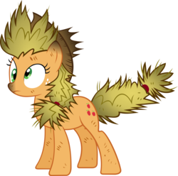 Size: 9972x9911 | Tagged: safe, artist:racefox, applejack, earth pony, pony, g4, absurd resolution, alternate hairstyle, burned, female, mare, messy mane, simple background, solo, transparent background, vector