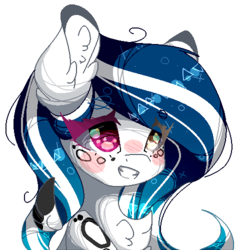 Size: 500x500 | Tagged: safe, artist:mauuwde, oc, oc only, oc:marie pixel, pegasus, pony, bust, female, mare, one eye closed, pixel art, portrait, simple background, solo, transparent background, wingding eyes, wink