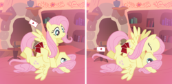 Size: 5434x2654 | Tagged: safe, artist:trotsworth, fluttershy, pegasus, pony, fanfic:on a cross and arrow, g4, adorascotch, butterscotch, comic, commission, cute, female, male, mare, rule 63, rule63betes, self ponidox, selfcest, ship:flutterscotch, shipping, shyabetes, stallion, straight