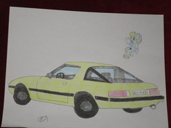 Size: 5152x3864 | Tagged: artist needed, safe, oc, oc only, car, colored pencil drawing, drawing, mazda, mazda rx-7, traditional art