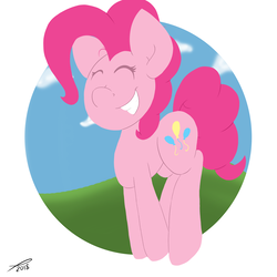 Size: 2560x2560 | Tagged: safe, artist:platenjack, pinkie pie, earth pony, pony, g4, cute, female, high res, ponk, smiling, solo