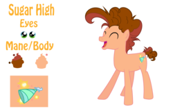 Size: 4183x2671 | Tagged: safe, artist:galaxyswirlsyt, oc, oc only, oc:sugar high (velvetsentryyt), earth pony, pony, high res, male, offspring, parent:cheese sandwich, parent:pinkie pie, parents:cheesepie, reference sheet, simple background, solo, stallion, transparent background