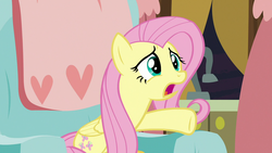 Size: 1280x720 | Tagged: safe, screencap, fluttershy, pony, discordant harmony, g4, couch, female, mare, reaction image, solo