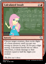 Size: 375x523 | Tagged: safe, fluttershy, a little birdie told me, equestria girls, g4, my little pony equestria girls: better together, fancy mathematics, fluttermath, geode of fauna, magic the gathering, magical geodes, math, sassyshy, trading card, trading card edit