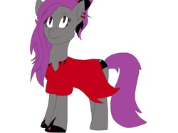 Size: 2048x1536 | Tagged: safe, artist:artisticfangirl7, oc, oc only, oc:night-dancer, earth pony, pony, vampire, clothes, dress, ear piercing, earring, female, jewelry, mare, piercing, shoes, simple background, solo, white background