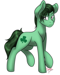 Size: 1676x2099 | Tagged: safe, artist:snowpaca, oc, oc only, earth pony, pony, clover, green, simple background, solo, transparent background