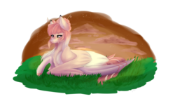 Size: 4105x2317 | Tagged: safe, artist:crazllana, oc, oc only, oc:lyshuu, pegasus, pony, female, hair bun, mare, prone, simple background, solo, transparent background