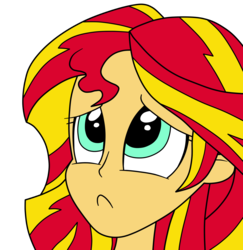 Size: 1379x1420 | Tagged: safe, artist:eagc7, sunset shimmer, human, equestria girls, g4, female, pouting, simple background, solo, transparent background