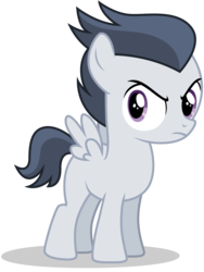 Size: 4200x5600 | Tagged: safe, artist:tomfraggle, rumble, pegasus, pony, g4, marks and recreation, absurd resolution, angry, colt, cute, frown, glare, looking at you, madorable, male, simple background, solo, spread wings, transparent background, upset, vector, wings