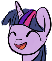 Size: 640x753 | Tagged: safe, alternate version, artist:phat_guy, derpibooru exclusive, twilight sparkle, alicorn, pony, g4, bust, cute, eyes closed, female, happy, mare, open mouth, portrait, reaction image, simple background, smiling, solo, transparent background, twiabetes
