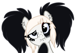 Size: 1223x875 | Tagged: safe, artist:angei-bites, oc, oc only, pony, base used, black sclera, contemplating, female, goth, mare, solo