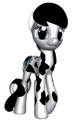 Size: 828x1385 | Tagged: safe, artist:ilucky7, oc, oc only, oc:daisy macheath, cow pony, pony, 3d, female, mare, simple background, solo, transparent background