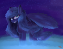 Size: 1400x1080 | Tagged: safe, artist:ruby dusk, princess luna, alicorn, pony, g4, female, solo, spread wings, wings