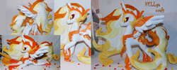 Size: 1024x410 | Tagged: safe, artist:my-little-plush, daybreaker, alicorn, pony, a royal problem, g4, female, irl, jewelry, mare, photo, plushie, regalia, solo, spread wings, watermark, wings