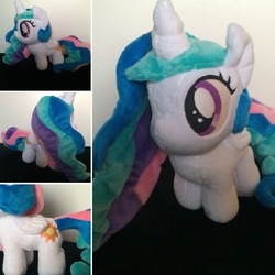 Size: 2048x2048 | Tagged: safe, artist:sen5, princess celestia, alicorn, pony, g4, female, filly, filly celestia, folded wings, high res, irl, mare, missing accessory, photo, plushie, solo