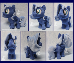 Size: 1600x1360 | Tagged: safe, artist:emberfallplush, princess luna, alicorn, pony, g4, female, filly, filly luna, irl, jewelry, photo, plushie, regalia, solo, spread wings, wings, woona, younger
