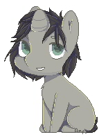 Size: 143x198 | Tagged: safe, artist:anfytamin, oc, oc only, oc:clouded wisp, pony, unicorn, female, looking at you, pixel art, sitting, solo
