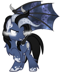 Size: 605x717 | Tagged: safe, artist:thecreativeenigma, oc, oc only, pony, vampony, bat wings, horns, male, simple background, solo, transparent background