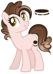Size: 1233x1731 | Tagged: safe, artist:marielle5breda, oc, oc only, oc:cookie cream, earth pony, pony, female, mare, offspring, parent:cheese sandwich, parent:pinkie pie, parents:cheesepie, simple background, solo, transparent background