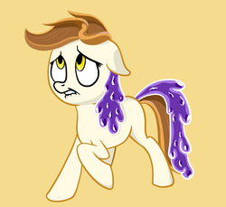 Size: 764x699 | Tagged: safe, artist:easydays, oc, oc only, pony, food, jelly, peanut butter, peanut butter and jelly, simple background, solo, yellow background