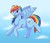 Size: 1280x1088 | Tagged: safe, artist:jenery, rainbow dash, pegasus, pony, g4, cloud, female, looking at you, mare, sky, solo