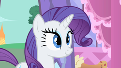 Size: 1280x720 | Tagged: safe, screencap, rarity, pony, unicorn, g4, green isn't your color, female, mare, smiling, solo