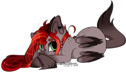 Size: 800x462 | Tagged: safe, artist:ohflaming-rainbow, oc, oc only, pegasus, pony, female, mare, prone, simple background, solo, transparent background