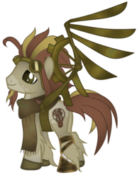 Size: 1548x2008 | Tagged: safe, artist:thecreativeenigma, oc, oc only, pegasus, pony, artificial wings, augmented, clothes, goggles, male, mechanical wing, scarf, simple background, solo, stallion, steampunk, transparent background, wings