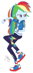 Size: 940x2048 | Tagged: safe, artist:ilaria122, rainbow dash, equestria girls, equestria girls series, g4, stressed in show, stressed in show: rainbow dash, clothes, converse, female, not a vector, pants, shoes, simple background, solo, transparent background