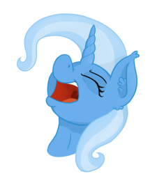 Size: 1980x2300 | Tagged: safe, artist:paskanaakka, derpibooru exclusive, trixie, pony, unicorn, g4, bust, ear fluff, eyes closed, female, laughing, mare, open mouth, portrait, simple background, solo, transparent background