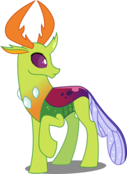Size: 3645x5000 | Tagged: safe, artist:dashiesparkle, thorax, changedling, changeling, g4, triple threat, .svg available, absurd resolution, changeling king, king thorax, looking back, male, raised hoof, simple background, solo, transparent background, vector