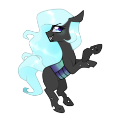 Size: 825x881 | Tagged: safe, artist:kaikururu, oc, oc only, changeling, blue changeling, changeling oc, grin, simple background, smiling, solo, transparent background