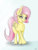 Size: 3000x4000 | Tagged: safe, artist:maneingreen, fluttershy, butterfly, pegasus, pony, g4, blushing, cheek fluff, chest fluff, cute, ear fluff, fluffy, short mane, shy, shyabetes, smiling