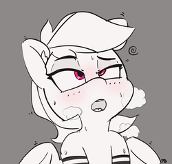 Size: 1932x1838 | Tagged: safe, artist:pabbley, rainbow dash, pegasus, pony, g4, 30 minute art challenge, ahegao, blushing, bust, female, mare, open mouth, partial color, pre sneeze, sneezing, solo, wings