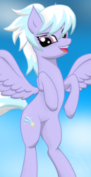 Size: 900x1750 | Tagged: safe, artist:soctavia, cloudchaser, pegasus, pony, g4, female, flying, happy, looking at you, mare, simple background, smiling