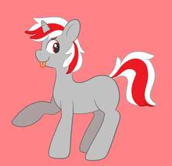 Size: 1153x1115 | Tagged: safe, artist:flutterflower, artist:starflutterfly, oc, oc only, pony, unicorn, male, simple background, smiling, solo, tongue out