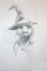 Size: 1000x1500 | Tagged: safe, artist:picturemixture, trixie, pony, unicorn, g4, bust, cape, clothes, fanart, female, grayscale, hat, mare, monochrome, pencil drawing, portrait, simple background, solo, traditional art, trixie's cape, trixie's hat, white background